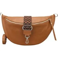 Adel Bags Schultertasche EMMA XL Umhängetasche Crossbody Bag Gürteltasche mit 2 Riemen, echtes Leder, hergestellt in Italien