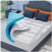 Elemuse, Topper H3/H4 Gel Memory-Schaum Matratzentopper, Waschbar Bezug, 7 cm hoch, Komfortschaum, Atmungsaktiv, Druckverteilung, Topper für Boxspringbett