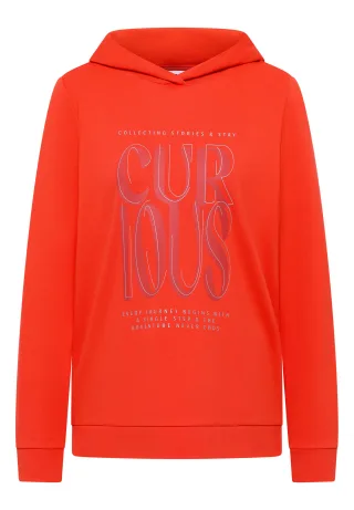 CECIL - Hoodie Shirt mit Print cherry tomato orange - Gr. - L