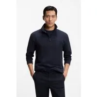 BOSS Sweatshirt Structure 1/4 Zip mit Stehkragen