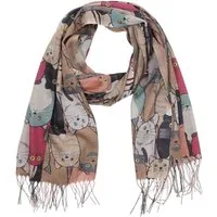 MIRROSI Modeschal Weicher & Leicht Großes Schal, ca.70x185cm, Katzen Print, (70% Viskose 30% Baumwolle, Atemberaubende Designs), Damen Halstuch Stola ideal für Frühling, Sommer und Herbst