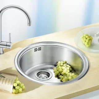 Blanco Rondosol-IF Spüle 514647 44,8x39cm, Edelstahl Bürstfinish, 3 1/2" Korbventil