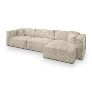 Masseno Ecksofa, Creme, Kunststoff, 5-Sitzer, L-Form,L-Form, 347x148 cm, Wohnzimmer, Sofas & Couches, Wohnlandschaften, Ecksofas