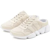 LASCANA Slip-On-Sneaker, Sneaker, Freizeitschuh, Halbschuh, Sabot zum Reinschlüpfen aus Textil VEGAN