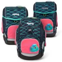 ergobag Schulranzen Fluo Zip Set (3-tlg), reflektierend