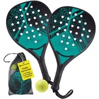 #DoYourSports Padelschläger Padel Schläger Starter-Set, 3D Comfort Grip Padel Tennis Schläger, (4-tlg), Zwei Padelschläger mit Ball und Netz, leichtes Padel Racket Set