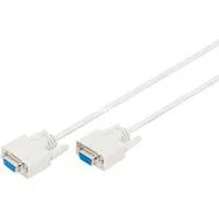 Serielles Datatransfer Anschlusskabel, D-Sub9 (Buchse) > D-Sub9 (Buchse) beige, 2 Meter