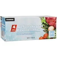 PAPSTAR Gefrierbeutel 60 x Gefrierbeutel LLDPE 4 l 40 x 25 cm transparent in Faltschachtel