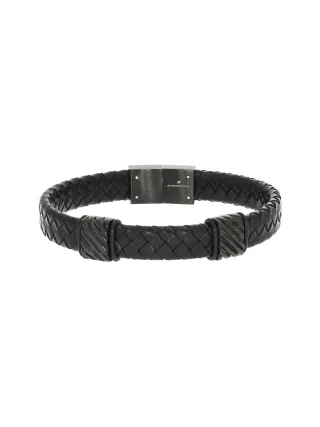 Zeeme Stainless Steel Armband Lederband braun mit Edelstahlverschluss