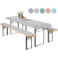 heimtexland Hussen-Set Bierzeltgarnitur Polster Auflagen Set 3-teilig, Karo