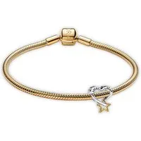 Pandora Charm-Armband Damen-Glücksstern und Goldfarben Starter-Set