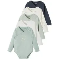 vertbaudet Body Mitwachsende Baby Wickelbodys 5er-Pack