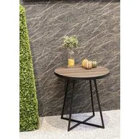 HAKU Beistelltisch Sofatisch, Wohnzimmertisch (1-St), rund - aus MDF Braun - Ø/H 48/52 cm