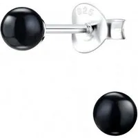 ALEXANDER YORK Paar Ohrstecker PERLE classic 4 mm I schwarz, 2-tlg., 925 Sterling Silber