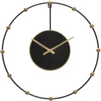 Natur24 Wanduhr Wanduhr Orologio 61 x 61 x 4.5 cm Metall Schwarz Gold