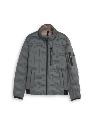 Tom Tailor - Hybrid Steppjacke mit verstaubarer Kapuze darkest olive - Gr. - L