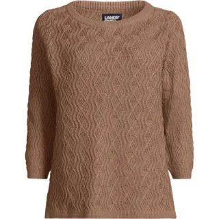 Pullover aus Leinenmix für Damen, Damen, size: regular, Lila, Baumwolle/Leinen/Baumwoll-Mischung, by Lands' End