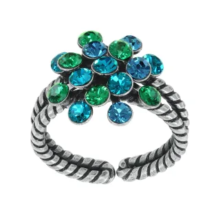 konplott - Ring - Magic Fireball blau/grün/silver
