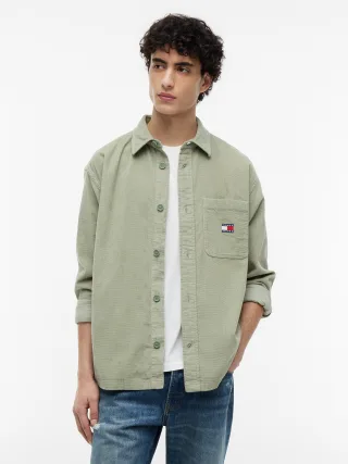 Tommy Jeans (PVH Group) - TJM BRICK CORD OVERSHIRT EXT Spring Olive - Gr. - L
