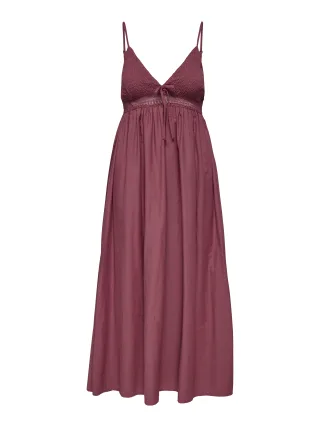 ONLY - ONLBRIAR STRAP LONG DRESS WVN earth red - Gr. - L