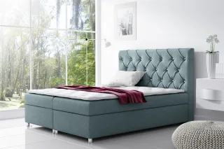 Boxspringbett Schlafzimmerbett DOLCE Polyesterstoff Oceangrün 200x200cm