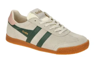 Gola CLB538FN ELAN Damen Sneaker Grau Gr?n Rosa Wei? Velourleder Frottee Norm...