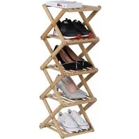 relaxdays Schuhregal Faltbares Schuhregal aus Bambus, 5