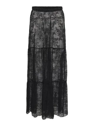 ONLY - ONLLULU LONG LACE SKIRT JRS Black - Gr. - L