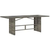 vidaXL Gartentisch Gartentisch mit Glasplatte Grau 190x80x75 cm Poly Rattan (1-St)
