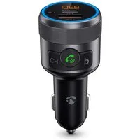 Nedis CATR3024BK KFZ-Transmitter Kfz Audio FM Transmitter zu Kfz Audio FM Transmitter, Bluetooth-Streaming, Freisprechfunktion, Sprachsteuerung, Bass