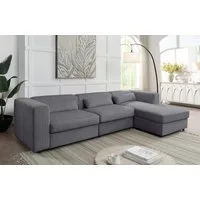 ATLANTIC home collection Ecksofa Uno, L-Form, Breite: 307cm, beidseitig montierbarem Longchair,mit Taschenfederkern, in Cord