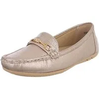 Ital-Design Damen Mokassin Slip-On Loafer mit Zierdetail Slipper (91261053) Flach Mokassins in Gold