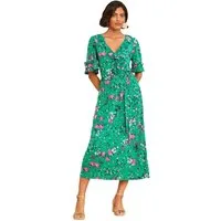 Love & Roses Midikleid Love & Roses gerafftes Midikleid aus Jersey (1-tlg)