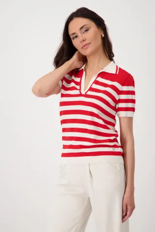 monari - Gestreiftes Poloshirt red ringel - Gr. - 38