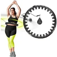 HMS Hula-Hoop-Reifen PLUS Size Hula Hoop mit Gewicht Fitnessgerät Sportgerät Fitnessring, stoßdämpfende Massagepunkte & Schwerkraftball