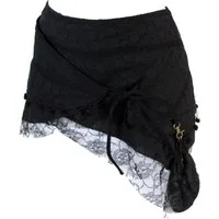 Guru-Shop Minirock Goa Minirock, Wickelrock, Cacheur - schwarz alternative Bekleidung