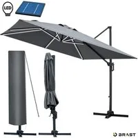 BRAST Sonnenschirm Ampelschirm Alu, UV-Schutz 50+, wetterfest rostfrei 360°, LxB: 300x300 cm, inkl. Schützhülle