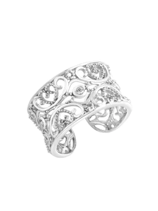 Zeeme Silber Ring Silber 925 rhodiniert Zirkonia weiß