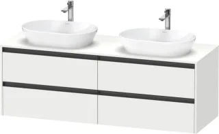 Duravit Ketho.2 Konsolenwaschtischunterbau wandhängend Weiß Matt 1600x550x568 mm - K24899B18180000 K24899B18180000