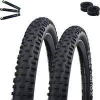 maxxi4you Fahrradreifen 2 x Schwalbe Tough Tom 29 x 2,35 (60-622) Schwarz + 2 x SV19 inkl. RH