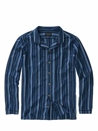 Mey & Edlich Herren Geruhsame-Nächte-Pyjamashirt Blau 100 % Baumwolle