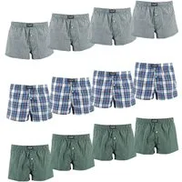 ADAM JEANS Webboxer Gewebte Boxershorts American Unterhosen Herren Boxershorts Kariert (12-St., 3er Set, 6er Set, 12er Set) Web Boxershorts Herren lockere Boxershorts Herren weit Männer Boxer