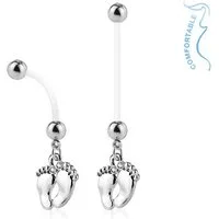 Order & Smile Schmuck Bauchnabelpiercing Schwangerschafts-Piercing: Bauchnabelpiercing für Schwangere „Füße“