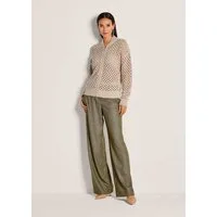 MADELEINE Strickjacke Moderne Strickjacke mit Lochmuster Jacke mit Stehkragen, Reißverschluss und Langarm