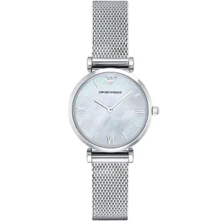 Emporio Armani AR1955 Perlmutt-Mesh-Armband Damenuhr