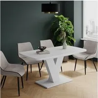 Vicco Esstisch Fenaro, Weiß/Weiß/Weiß, 120 x 80 cm ausziehbar (1-St)