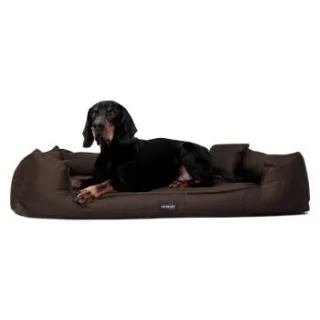 Tierlando GOOFY - Orthopädisches Hundebett aus Polyester inkl. Matratzenschoner braun 1,3 m, 25 cm, 1 m
