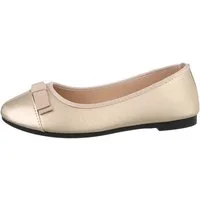 Ital-Design Damen Freizeit Ballerina (85894244) Blockabsatz Klassische Ballerinas in Gold
