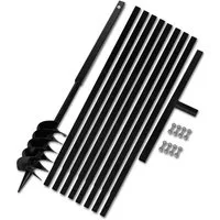 vidaXL Erdbohrer Erdbohrer mit Griff 120 mm Verlängerungsrohr 9 m, (1-tlg)