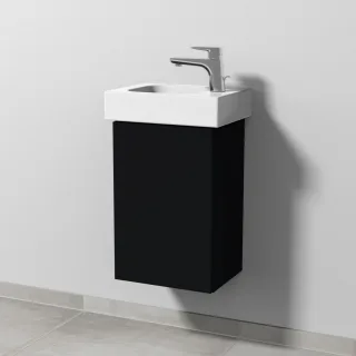 Sanipa 3way Waschtischunterbau zu Geberit iCon Waschtisch mit 1 Tür, Schwarz-Matt SF65708